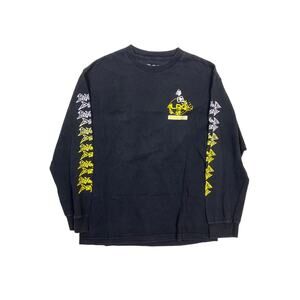 Lifted Research Group LRG Long Sleeve Men's Medium Black  Yellow Print